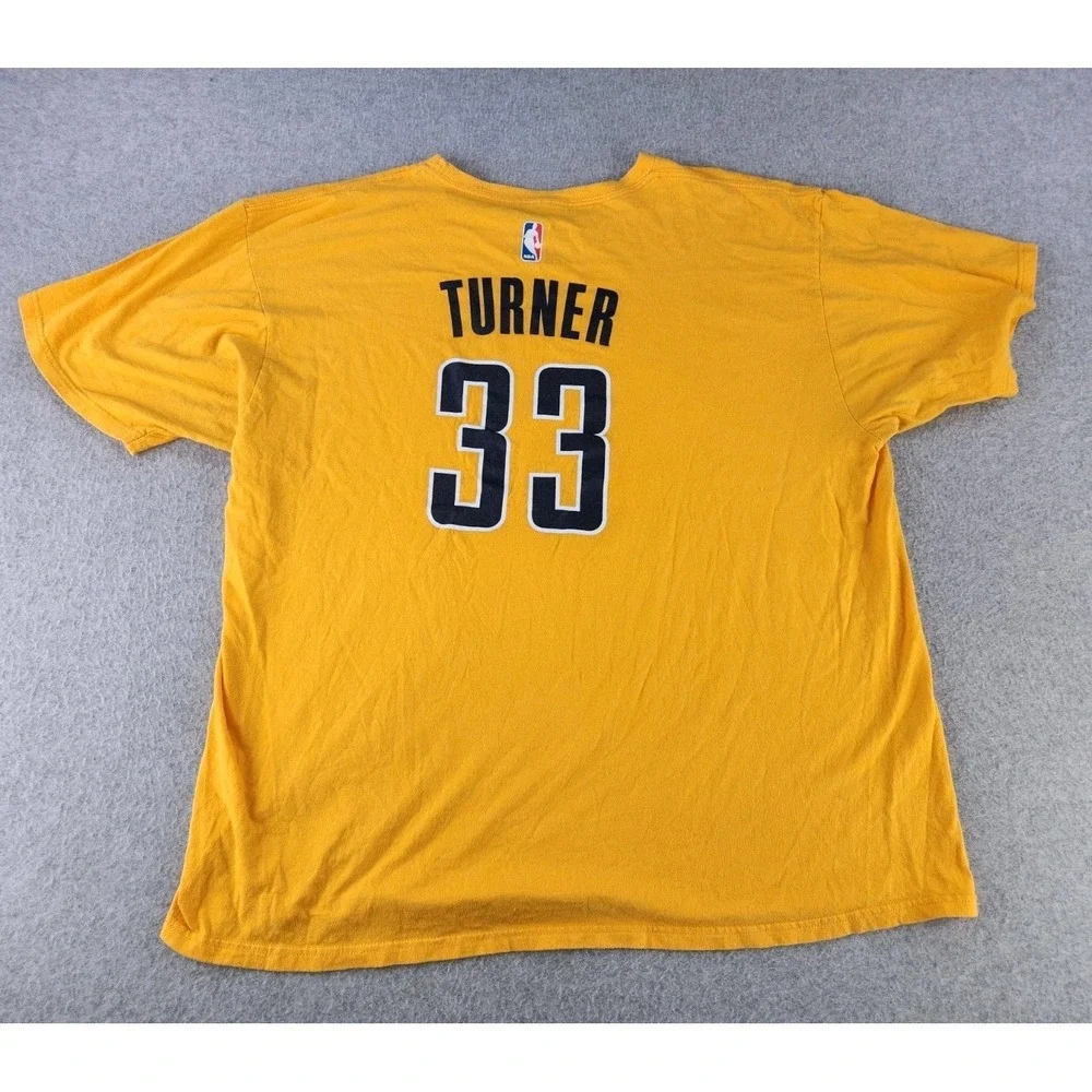Adidas NBA Indiana Pacers SZ 2XL T-shirt #33 TURNER Yellow Jersey Tee Basketball